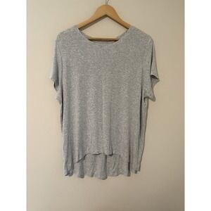 Athleta Womens Large Gray Relaxed Fit Tee Athletic Yoga Workout Shirt NWOT